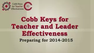 Cobb Keys for Teacher and Leader Effectiveness