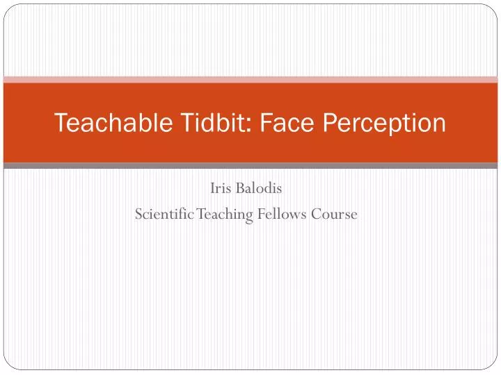 teachable tidbit face perception