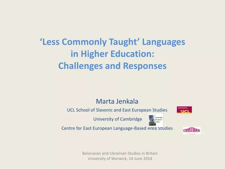 less commonly taught languages in higher education challenges and responses