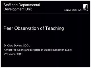 Peer Observation of Teaching