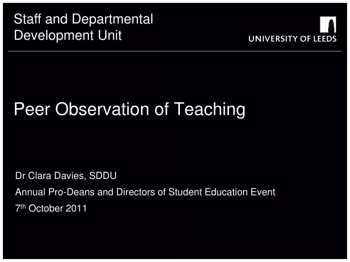 peer observation of teaching