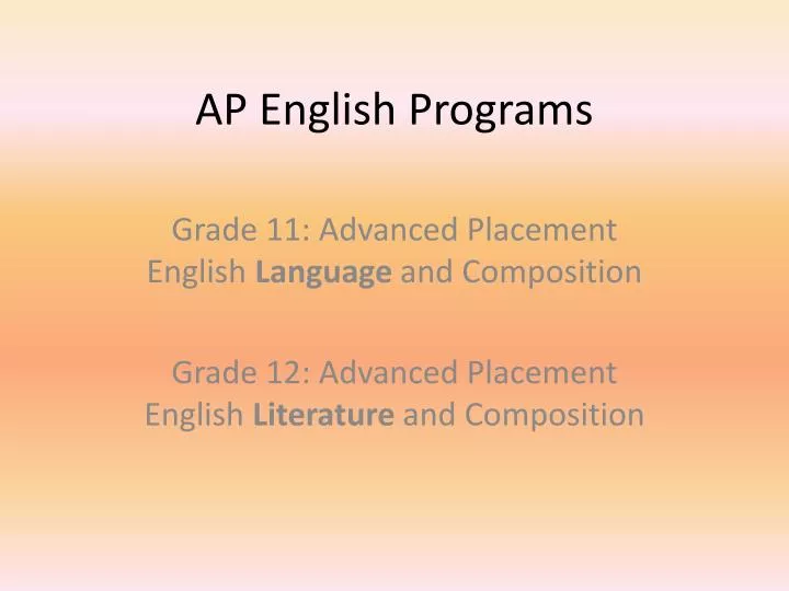 ap english programs
