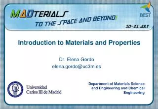 Introduction to Materials and Properties