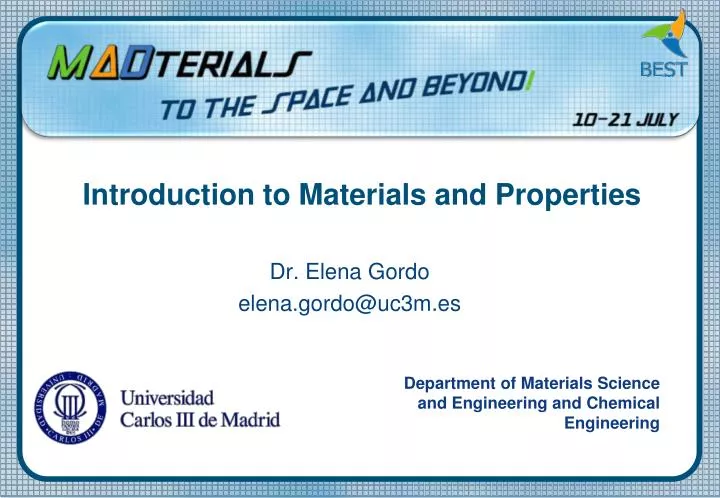 introduction to materials and properties