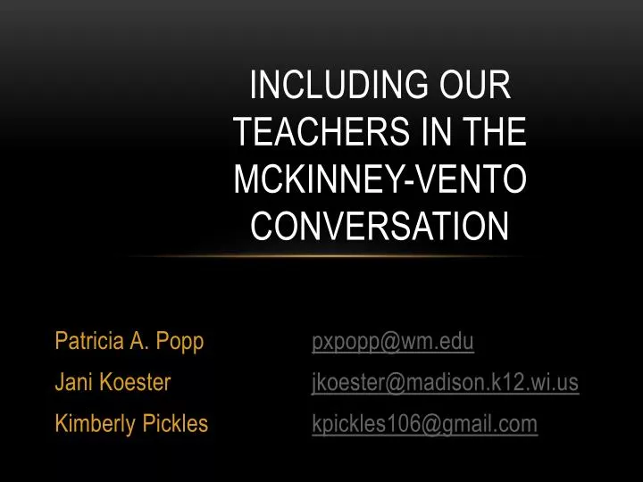 including our teachers in the mckinney vento conversation