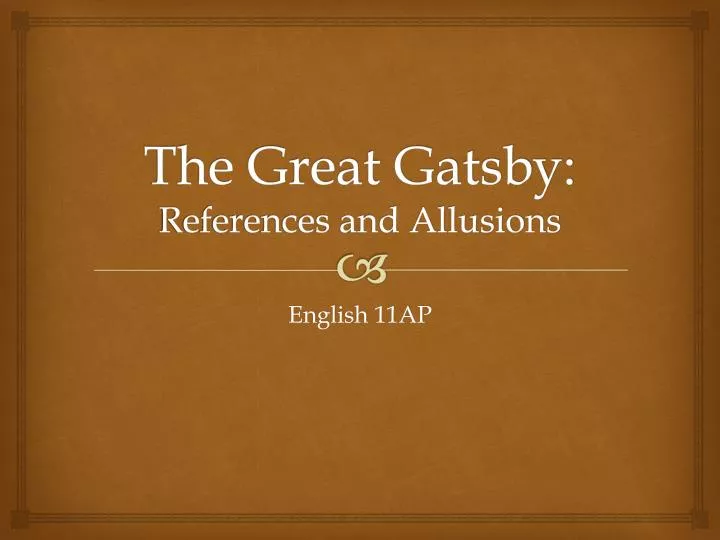 the great gatsby references and allusions