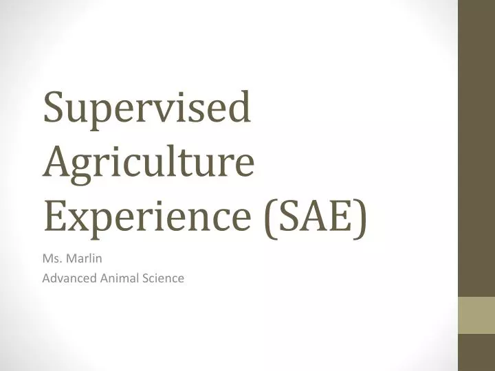 supervised agriculture experience sae