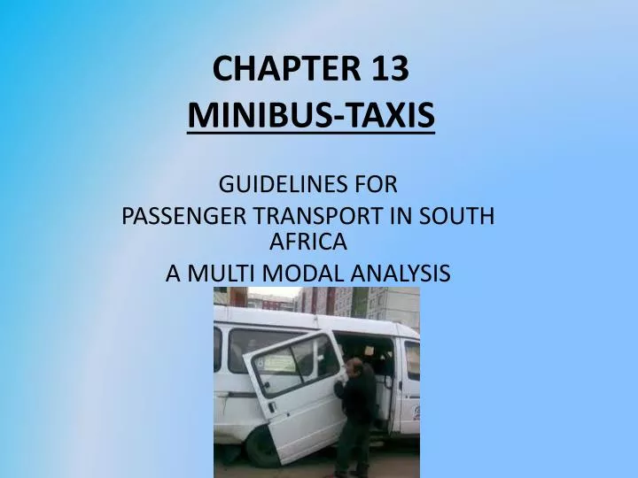 chapter 13 minibus taxis