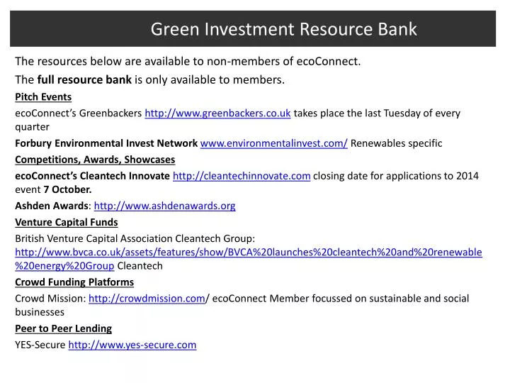green investment resource bank