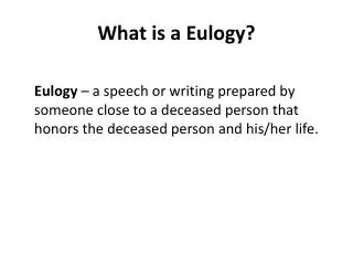 What is a Eulogy?