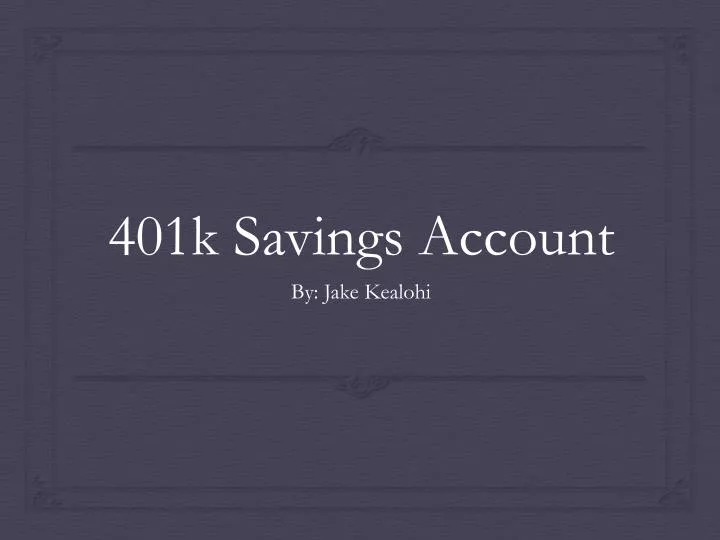 401k savings account