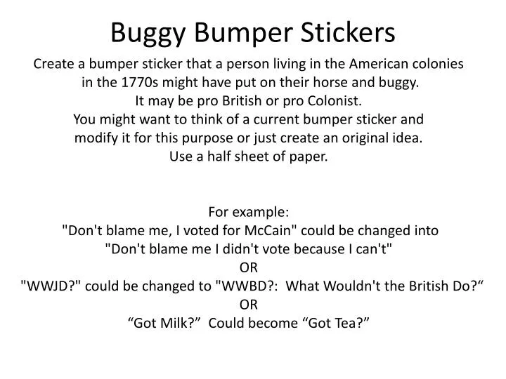 buggy bumper stickers