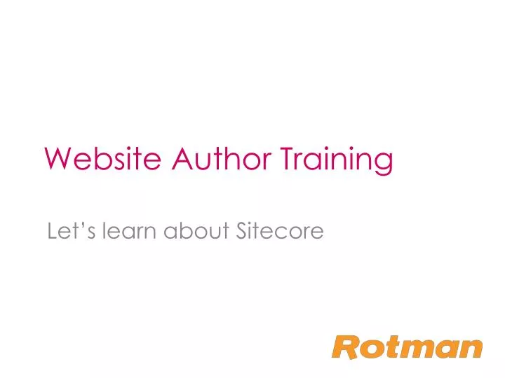 website author training