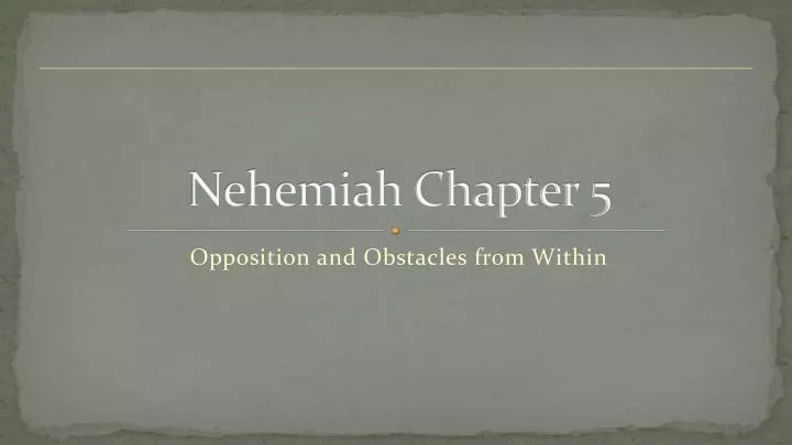 nehemiah chapter 5