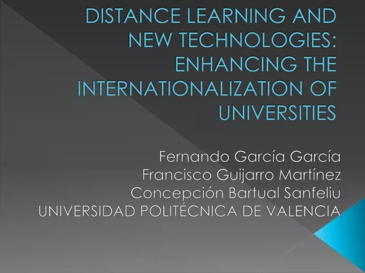distance learning and new technologies enhancing the internationalization of universities