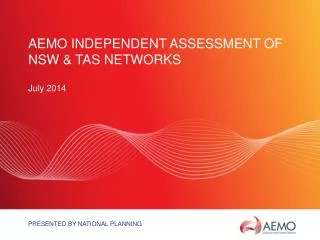 AEMO Independent Assessment of NSW &amp; TAS Networks