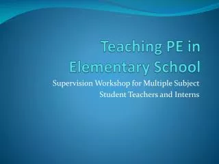 teaching pe in elementary school