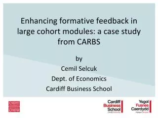 Enhancing formative feedback in large cohort modules: a case study from CARBS