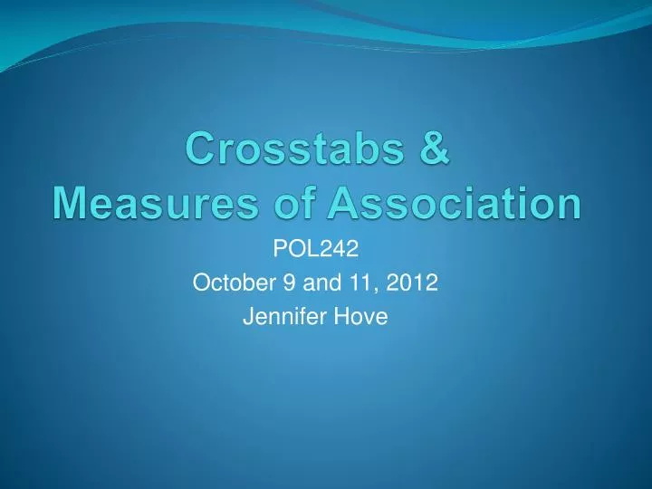 crosstabs measures of association