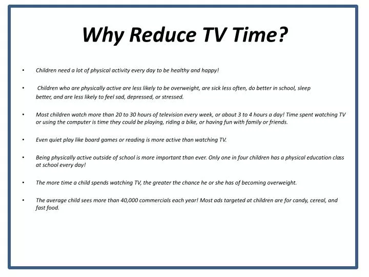 why reduce tv time