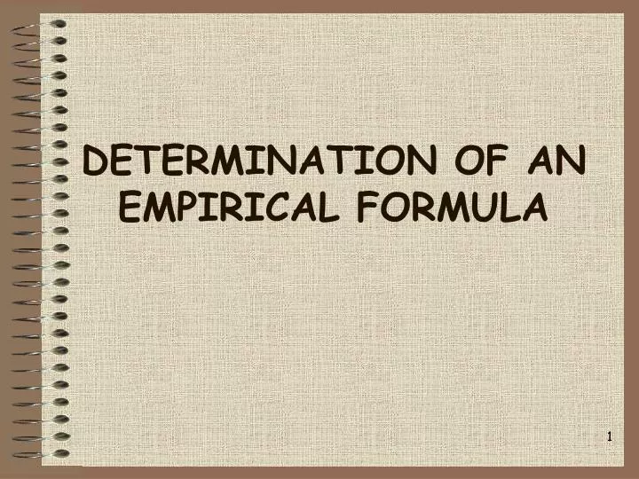 determination of an empirical formula