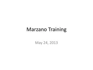 Marzano Training