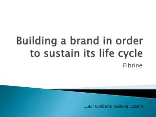 Building a brand in order to sustain its life cycle