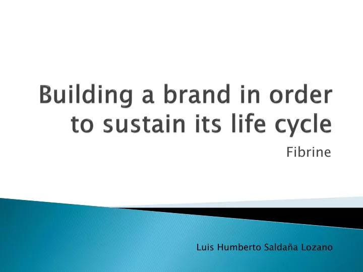 building a brand in order to sustain its life cycle