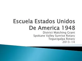 Escuela Estados Unidos De America 1948