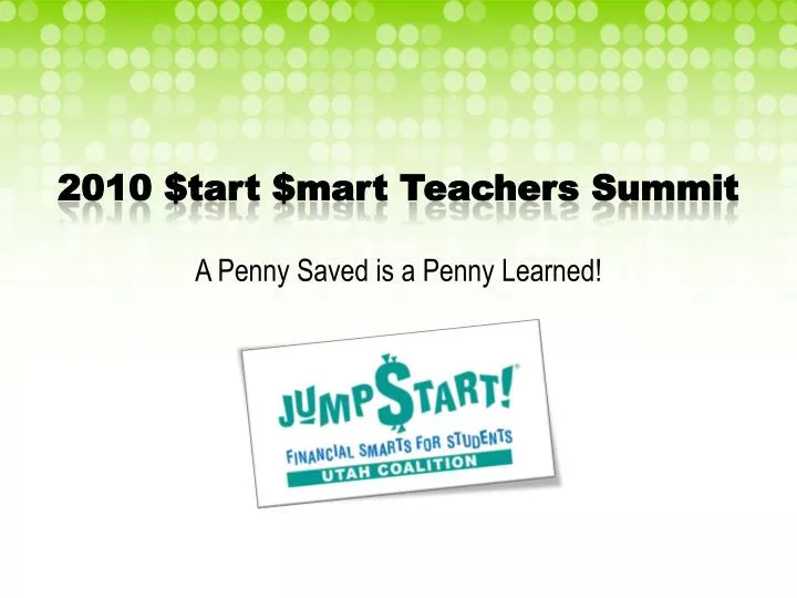 2010 tart mart teachers summit a penny saved is a penny learned