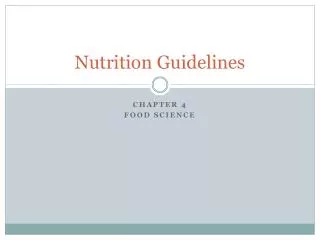 Nutrition Guidelines