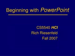 Beginning with PowerPoint