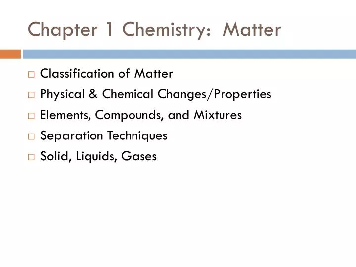 chapter 1 chemistry matter