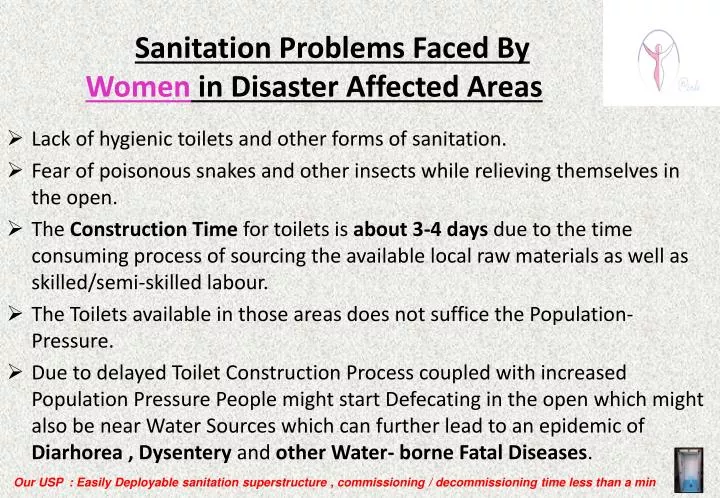 sanitation problems faced by women in disaster affected areas