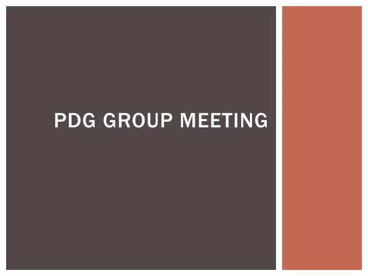 pdg group meeting