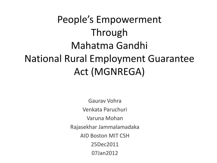 people s empowerment through mahatma gandhi national rural employment guarantee act mgnrega