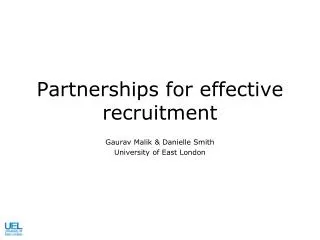 Partnerships for effective recruitment