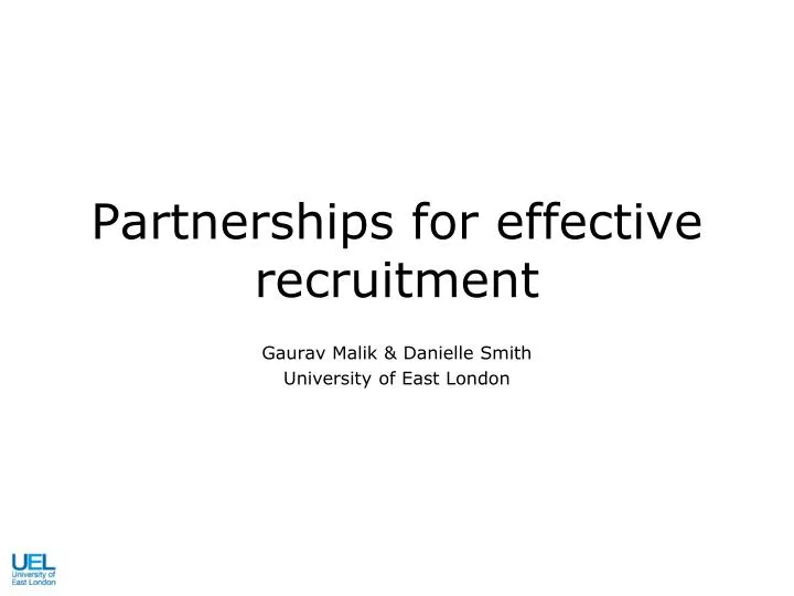 partnerships for effective recruitment