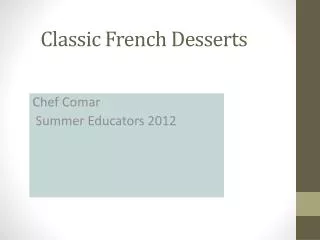 Classic French Desserts