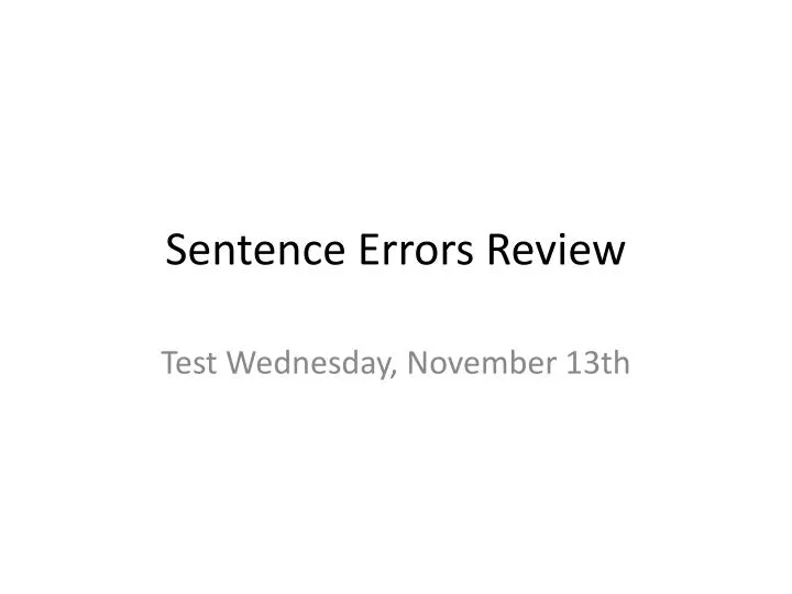 sentence errors review