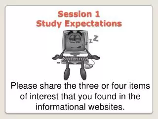 Session 1 Study Expectations