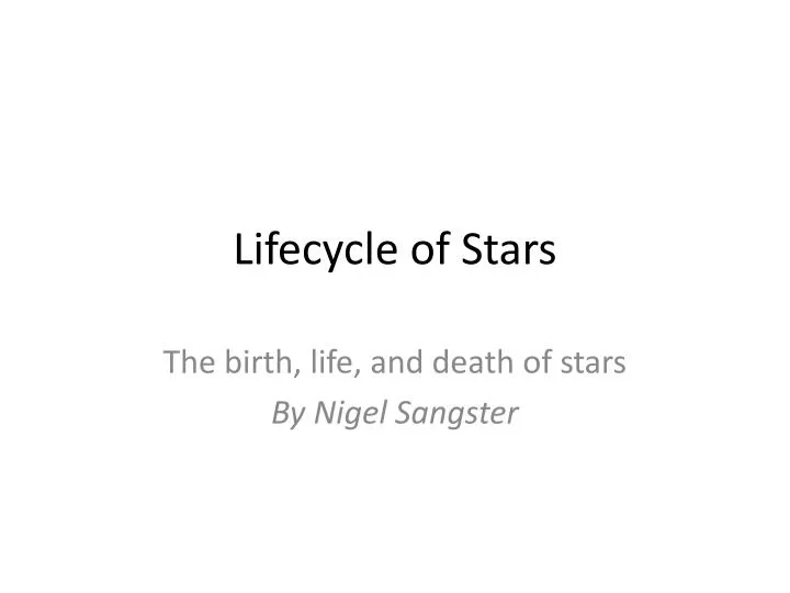 lifecycle of stars