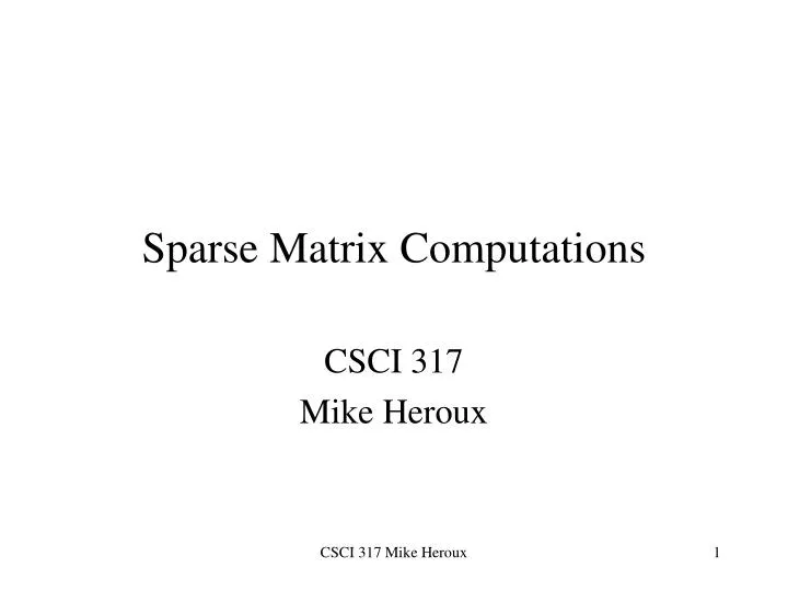 sparse matrix computations