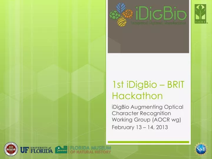 1st idigbio brit hackathon