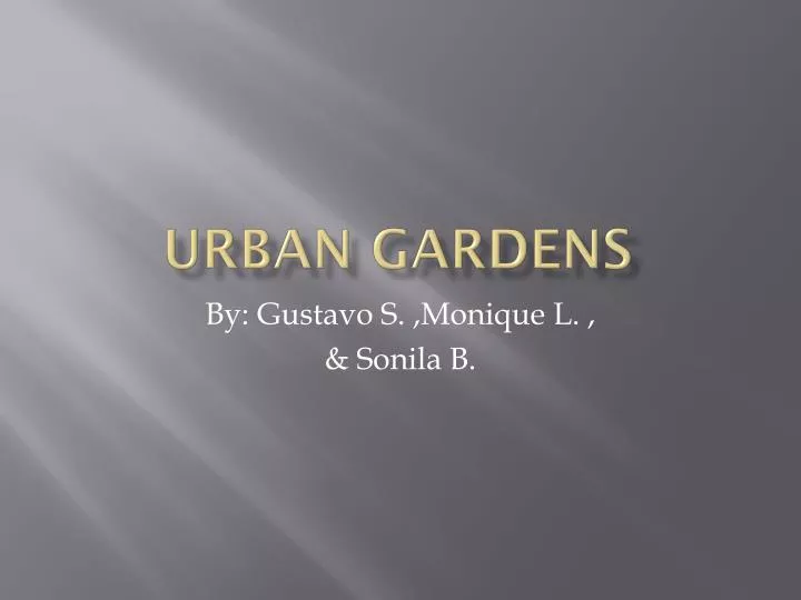 urban gardens