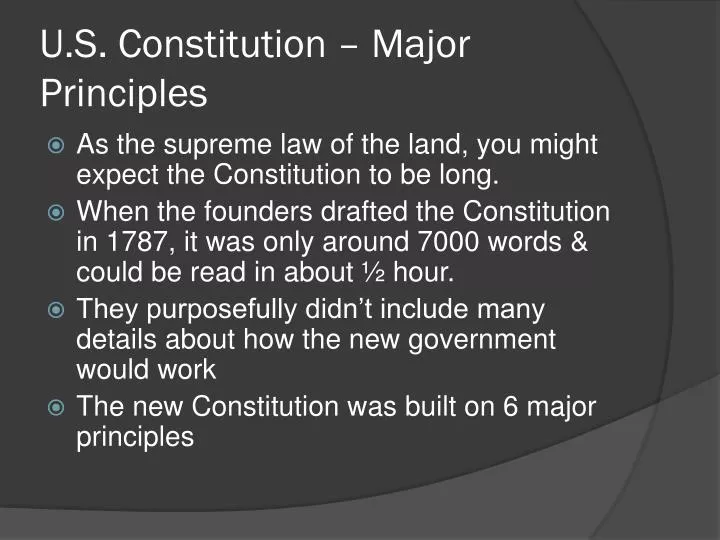 u s constitution major principles