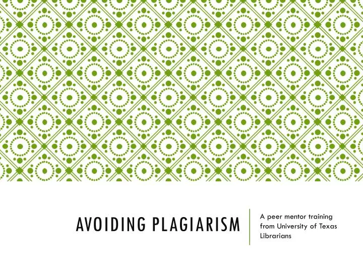 avoiding plagiarism