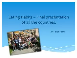 eating habits final p resentation of all the countries