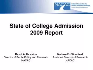 State of College Admission 2009 Report
