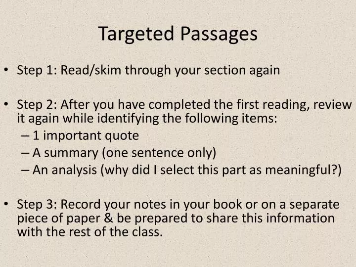 targeted passages